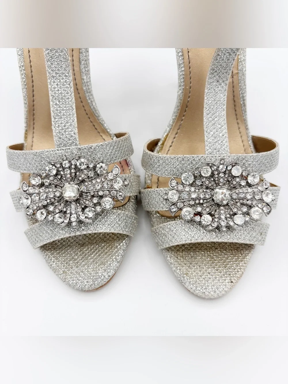 Belle Badgley Mischka Silver Heels